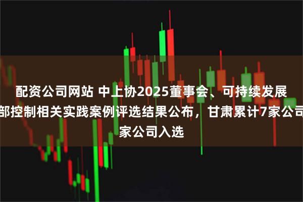 配资公司网站 中上协2025董事会、可持续发展及内部控制相关实践案例评选结果公布，甘肃累计7家公司入选